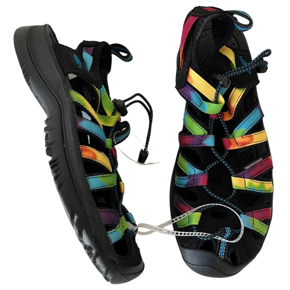 Keen Whisper tie dye rainbow water / hiking sandals NWOT 10 - Picture 7 of 10